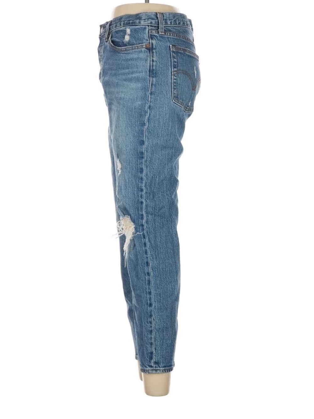 Levi’s Wedgie Fit Jeans Distressed Light Wash Straight Leg 28 - Picture 4 of 7